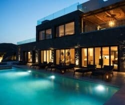 Villa-Waterfall-Swimming-pool-by-night